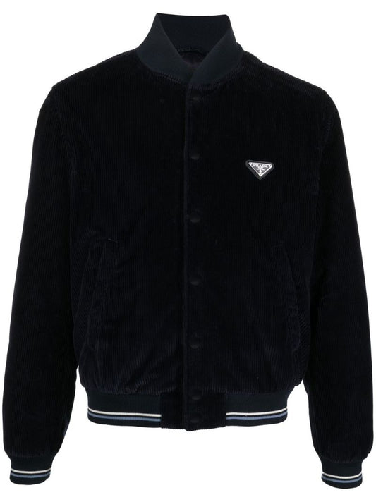 Blue Corduroy Bomber Jacket