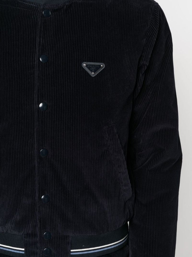 Blue Corduroy Bomber Jacket
