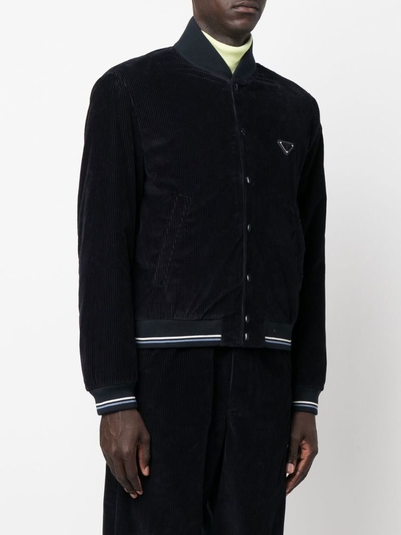 Blue Corduroy Bomber Jacket