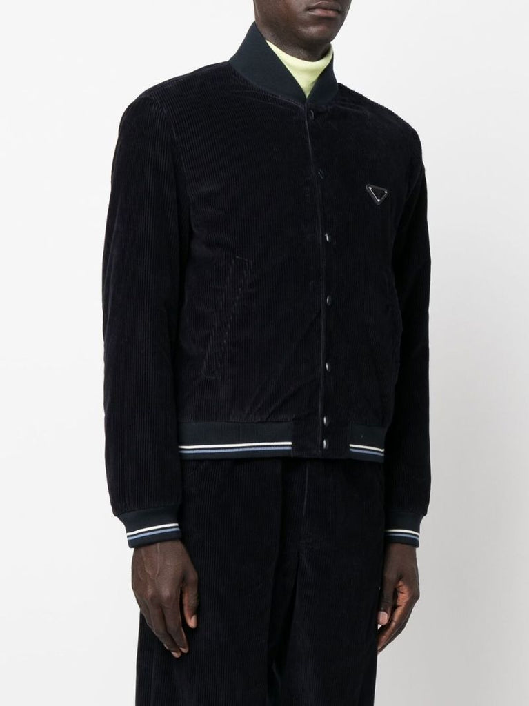 Blue Corduroy Bomber Jacket
