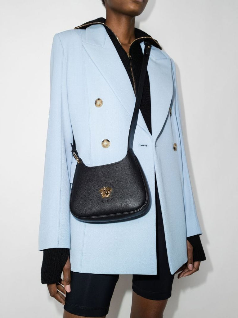 Black La Medusa Small Leather Cross Body Bag