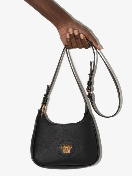 Black La Medusa Small Leather Cross Body Bag