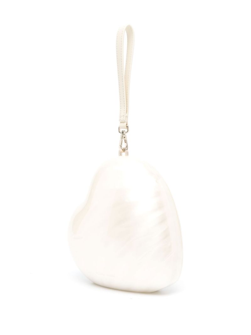 White Pearl Heart Mini Bag