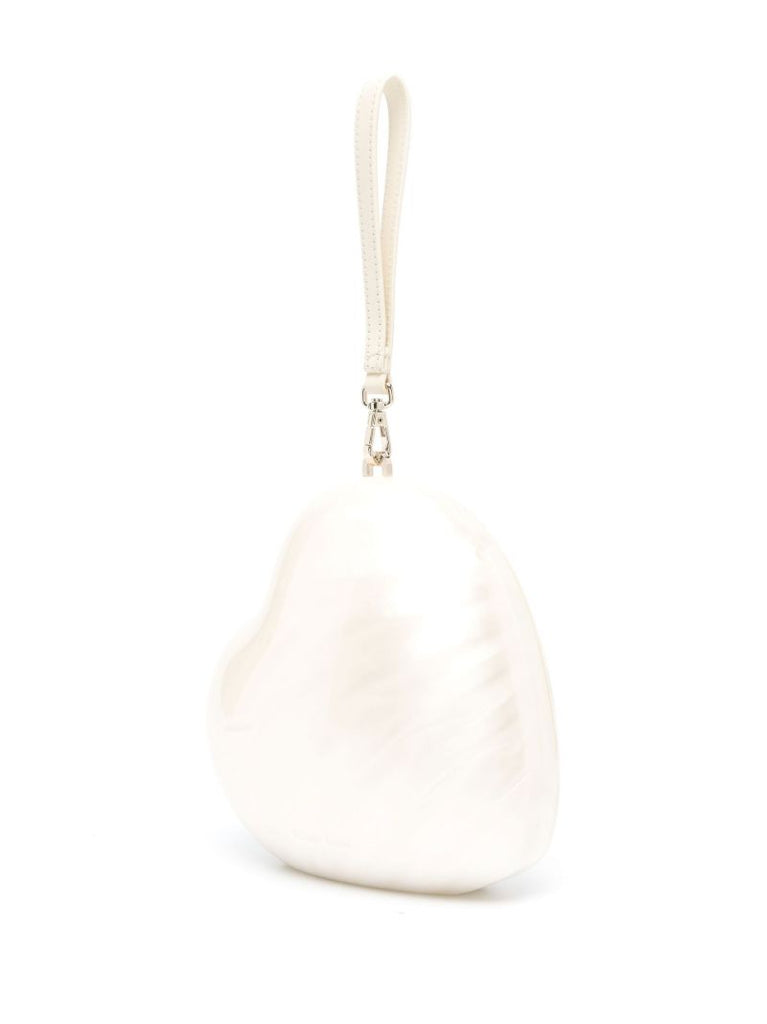 White Pearl Heart Mini Bag