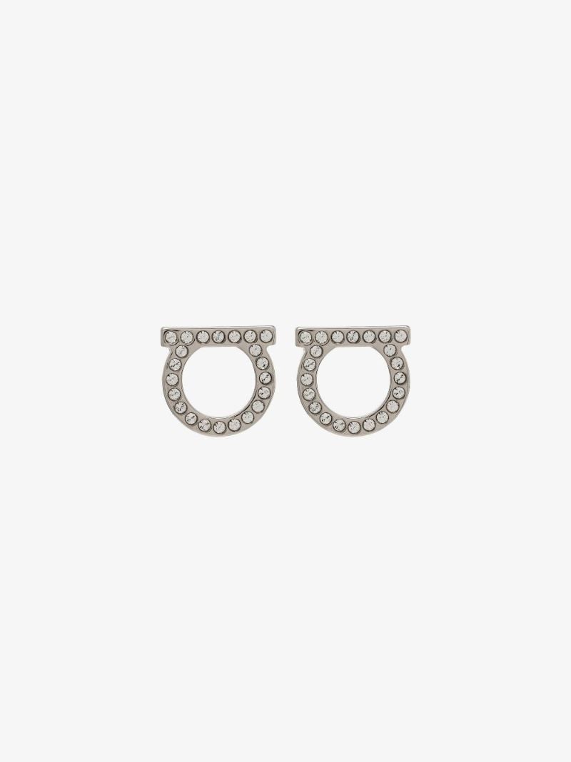 Silver-tone Gancini Crystal-embellished Earrings