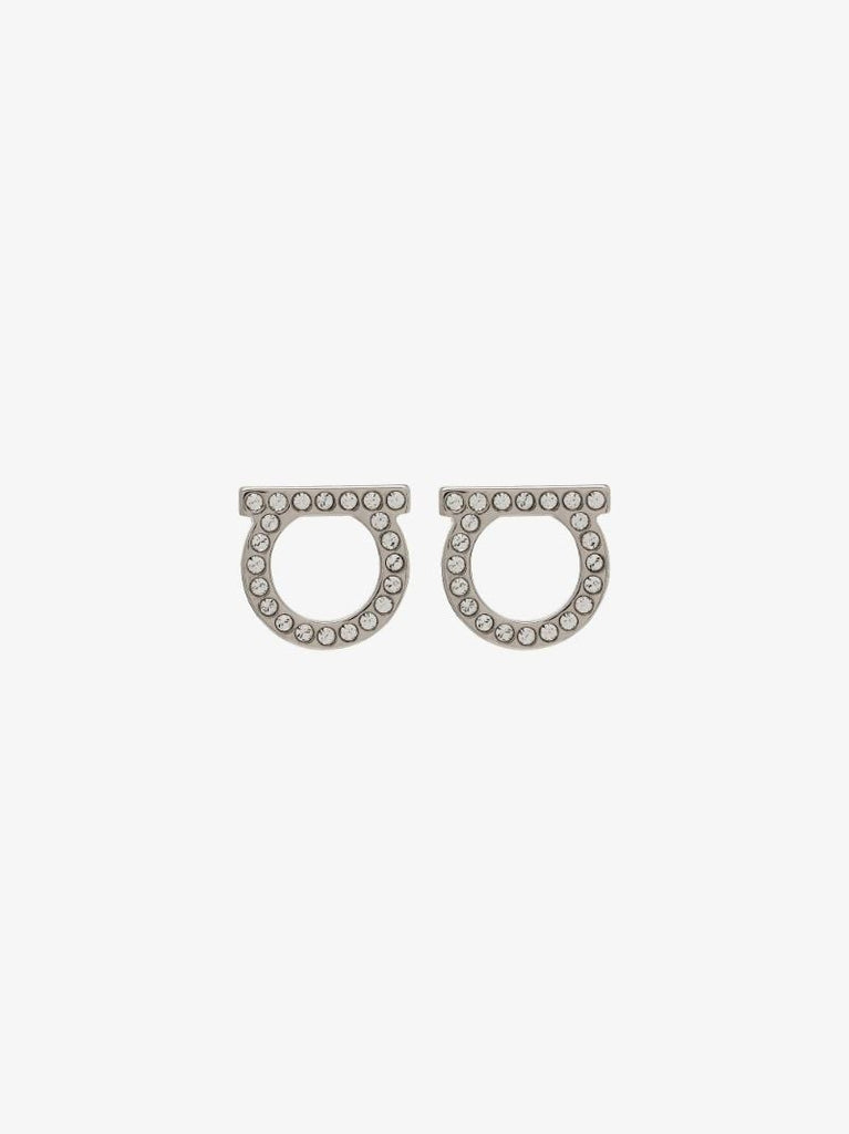 Silver-tone Gancini Crystal-embellished Earrings
