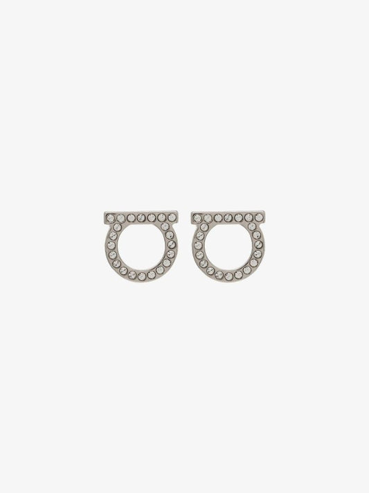 Silver-tone Gancini Crystal-embellished Earrings