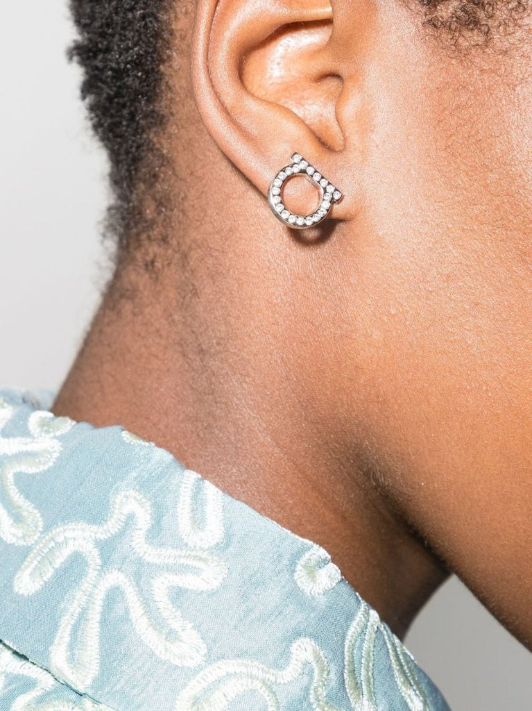 Silver-tone Gancini Crystal-embellished Earrings