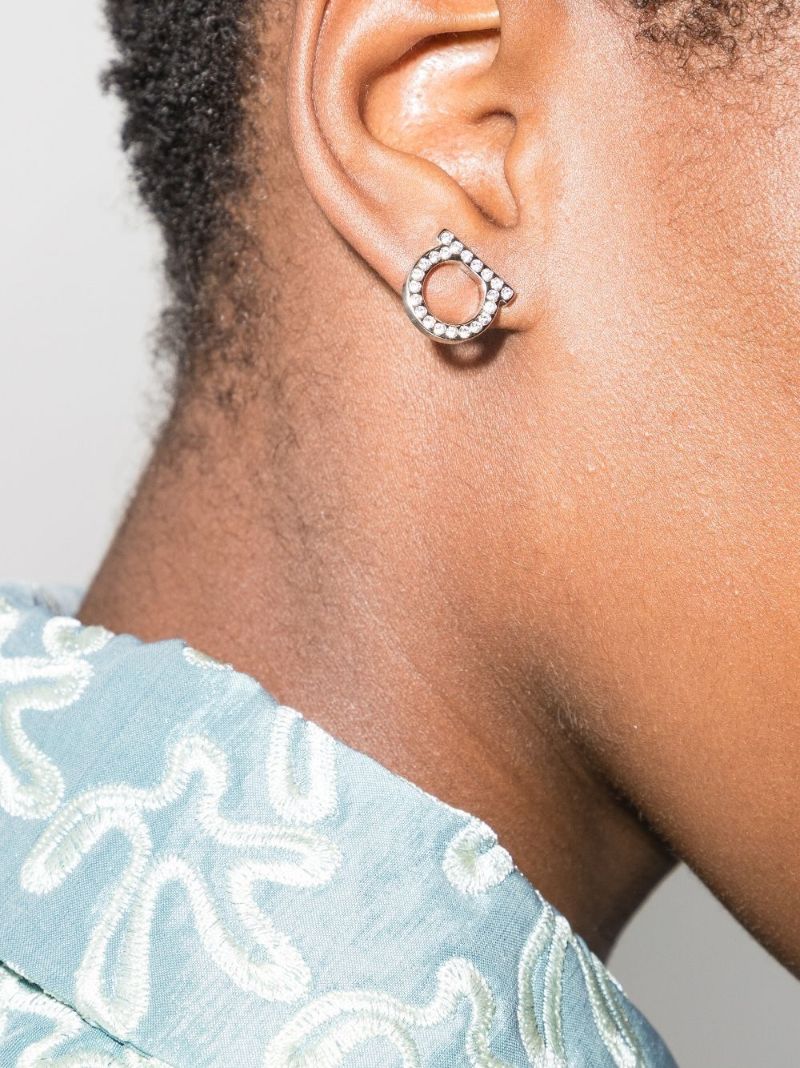 Silver-tone Gancini Crystal-embellished Earrings