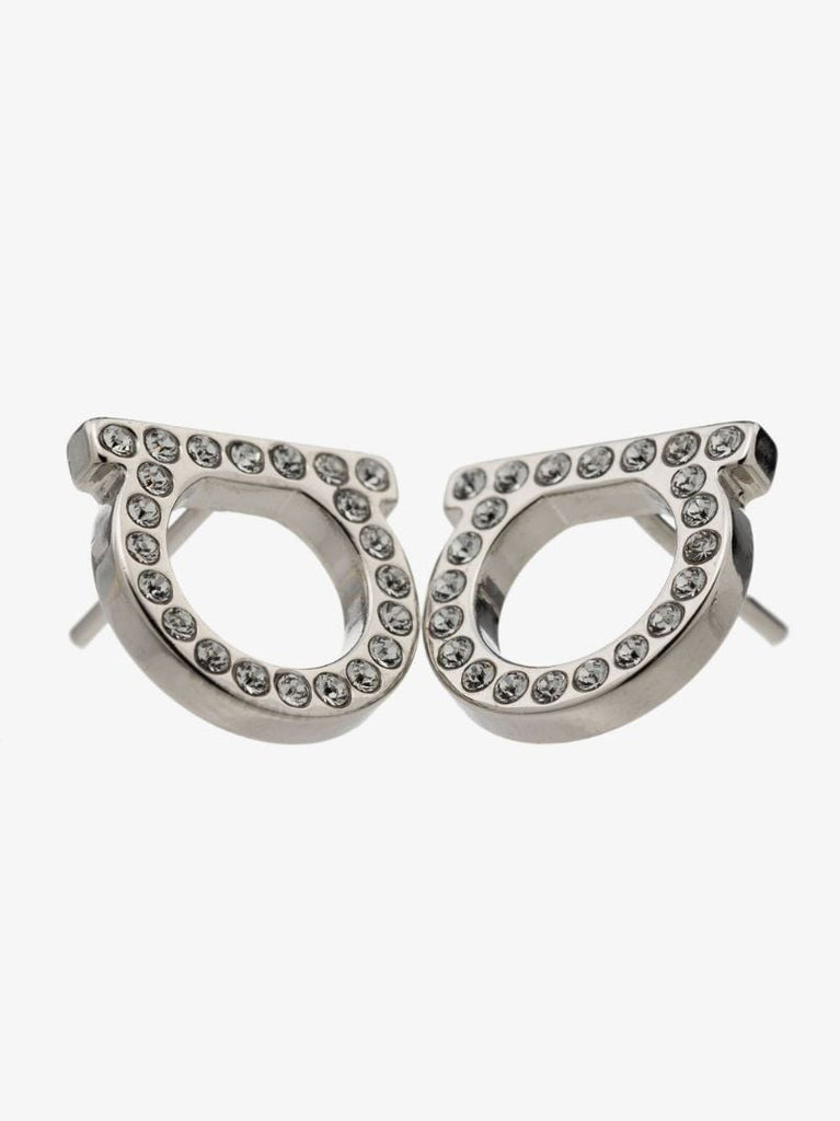 Silver-tone Gancini Crystal-embellished Earrings