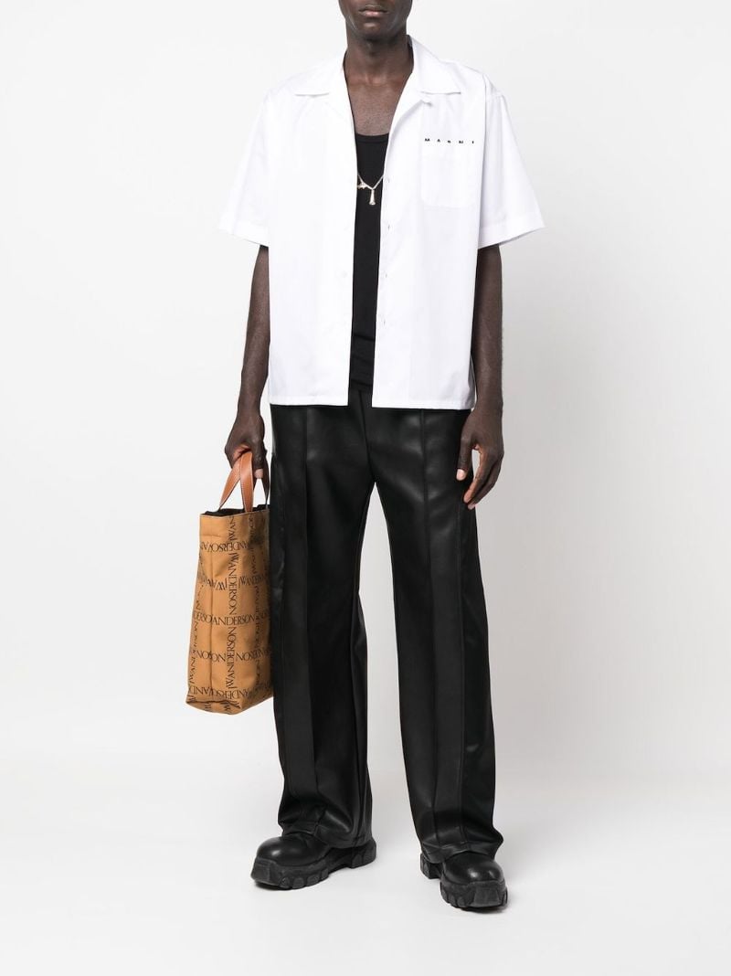 White Logo-print Cotton Shirt