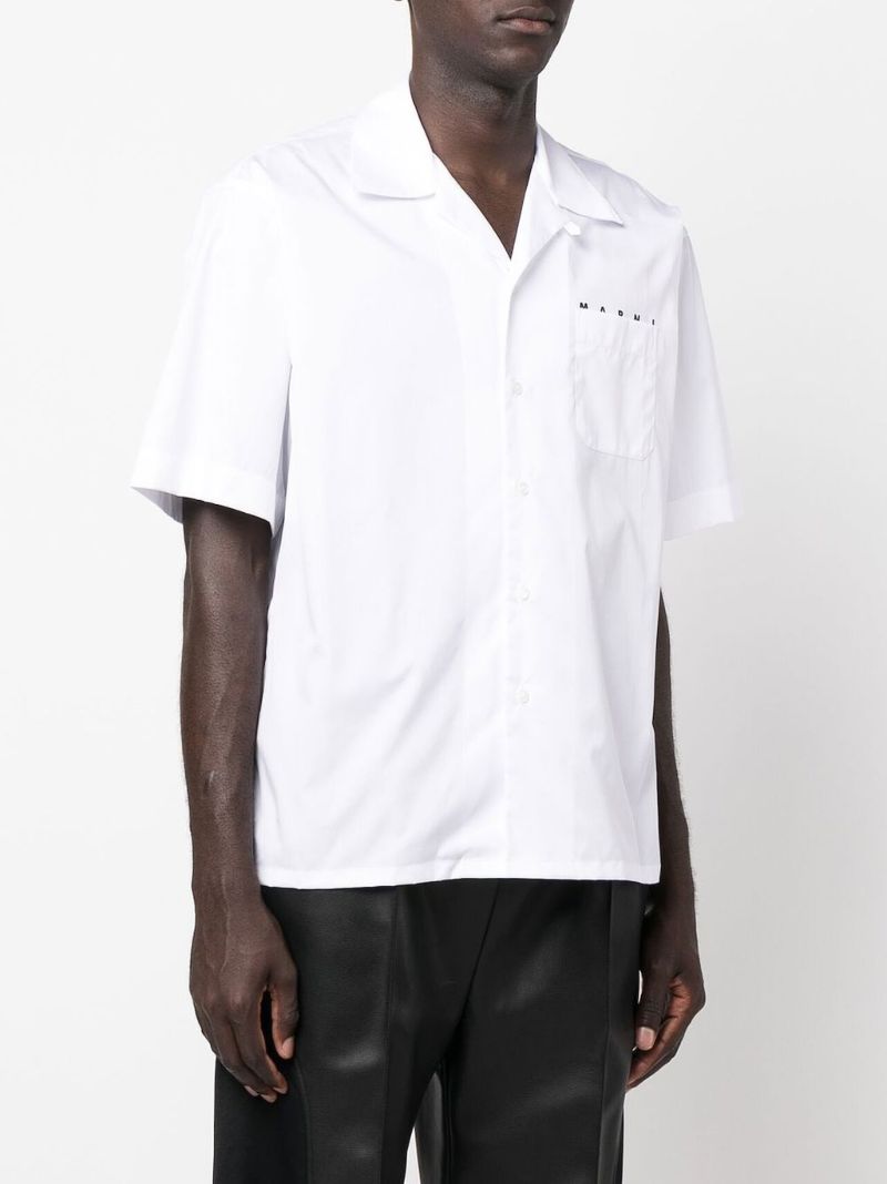White Logo-print Cotton Shirt