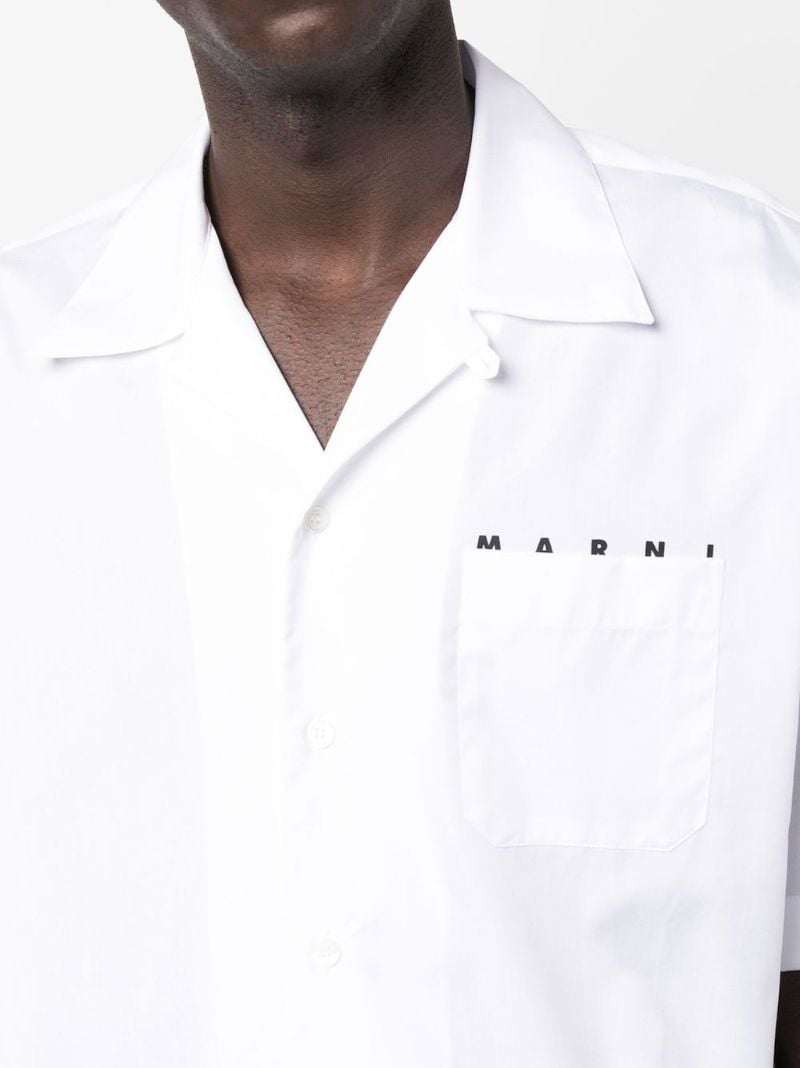 White Logo-print Cotton Shirt