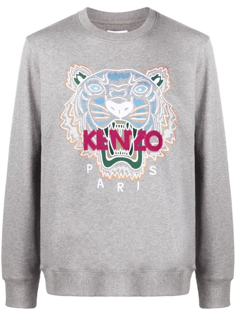 Grey Tiger Embroidered Sweatshirt