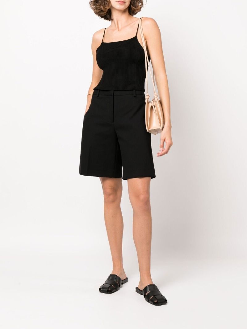 Black Breton Ribbed-knit Crop Top