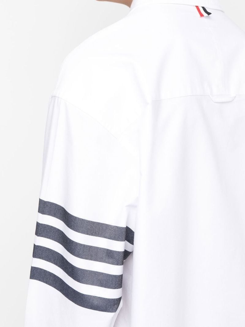White 4-bar Cotton Shirt