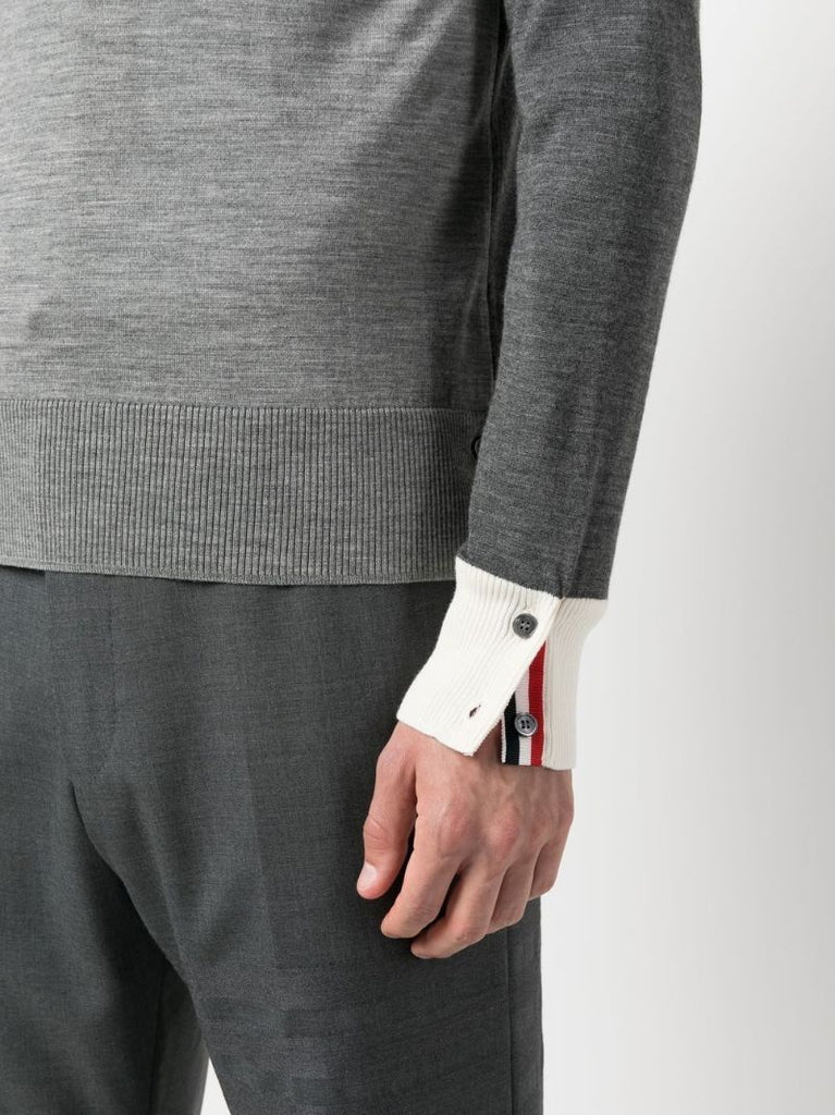Grey 4-bar Wool Sweater