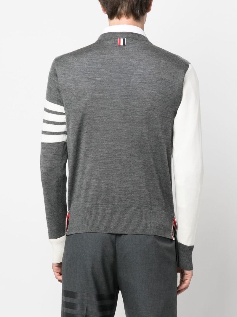 Grey 4-bar Wool Sweater