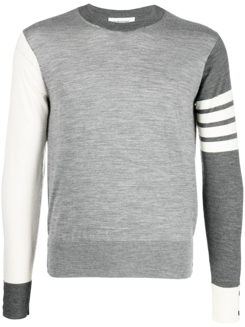 Grey 4-bar Wool Sweater