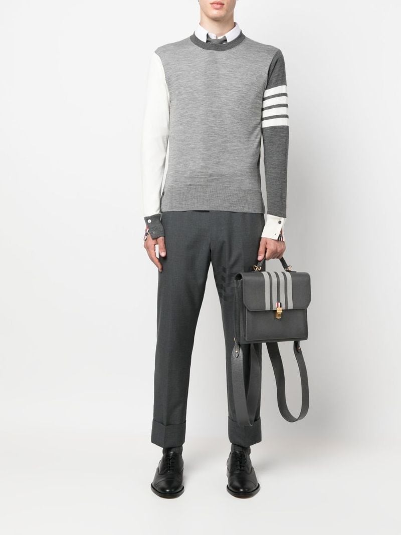 Grey 4-bar Wool Sweater