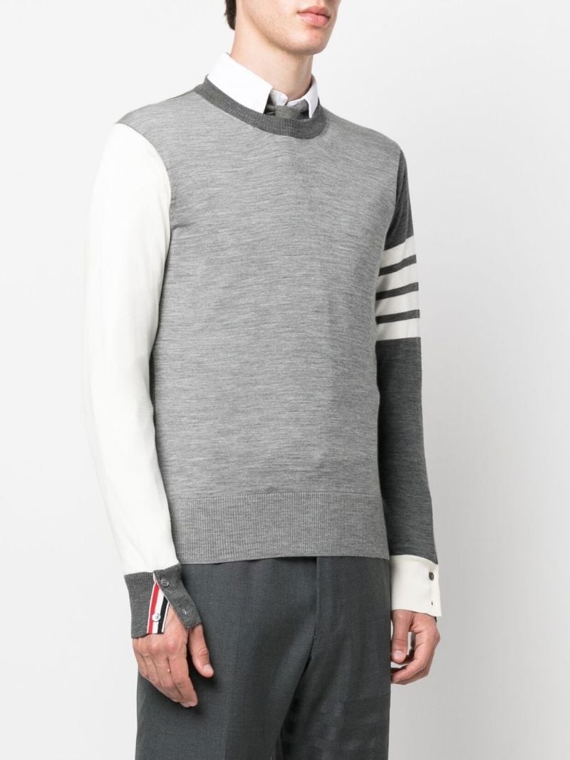 Grey 4-bar Wool Sweater
