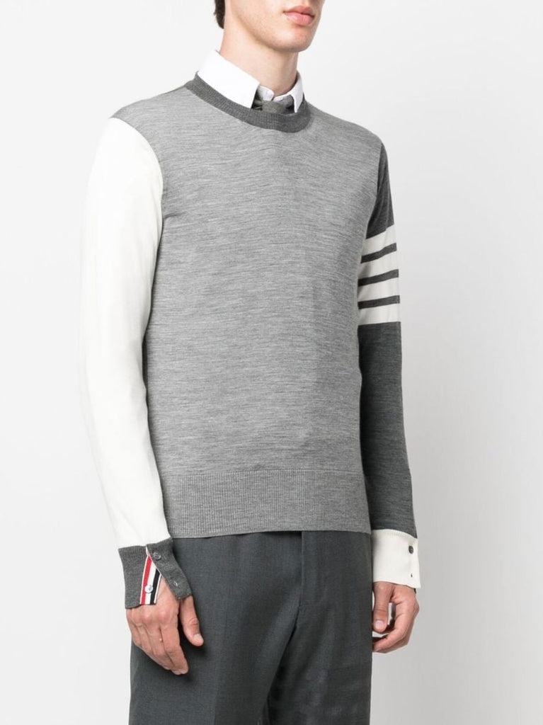 Grey 4-bar Wool Sweater