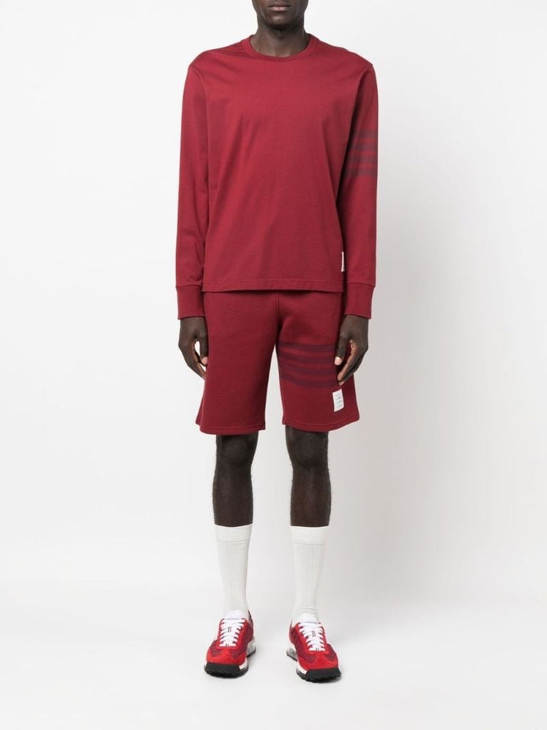 Red 4-bar Waffle Track Shorts