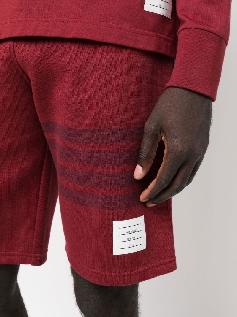Red 4-bar Waffle Track Shorts