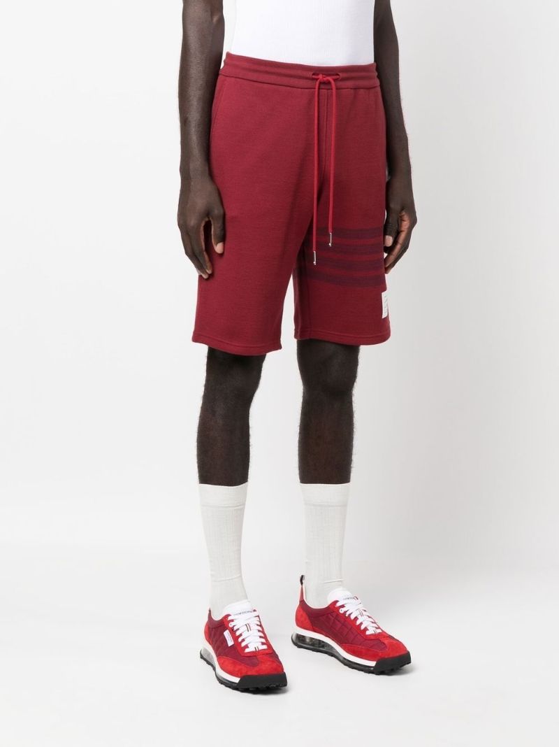 Red 4-bar Waffle Track Shorts