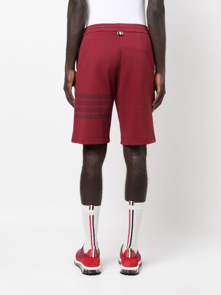 Red 4-bar Waffle Track Shorts