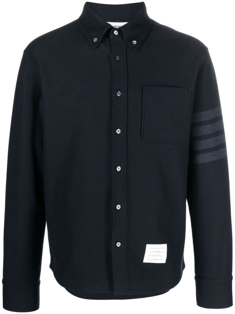 Blue 4-bar Stripe Cotton Shirt