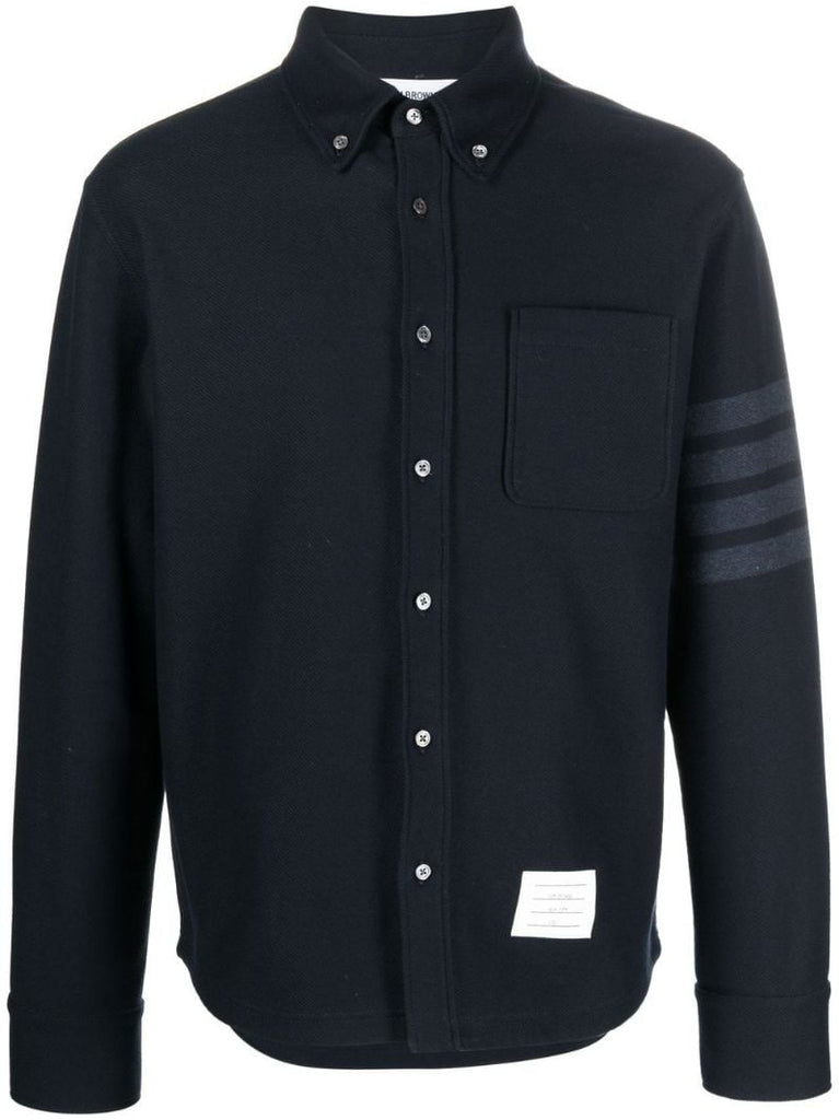Blue 4-bar Stripe Cotton Shirt