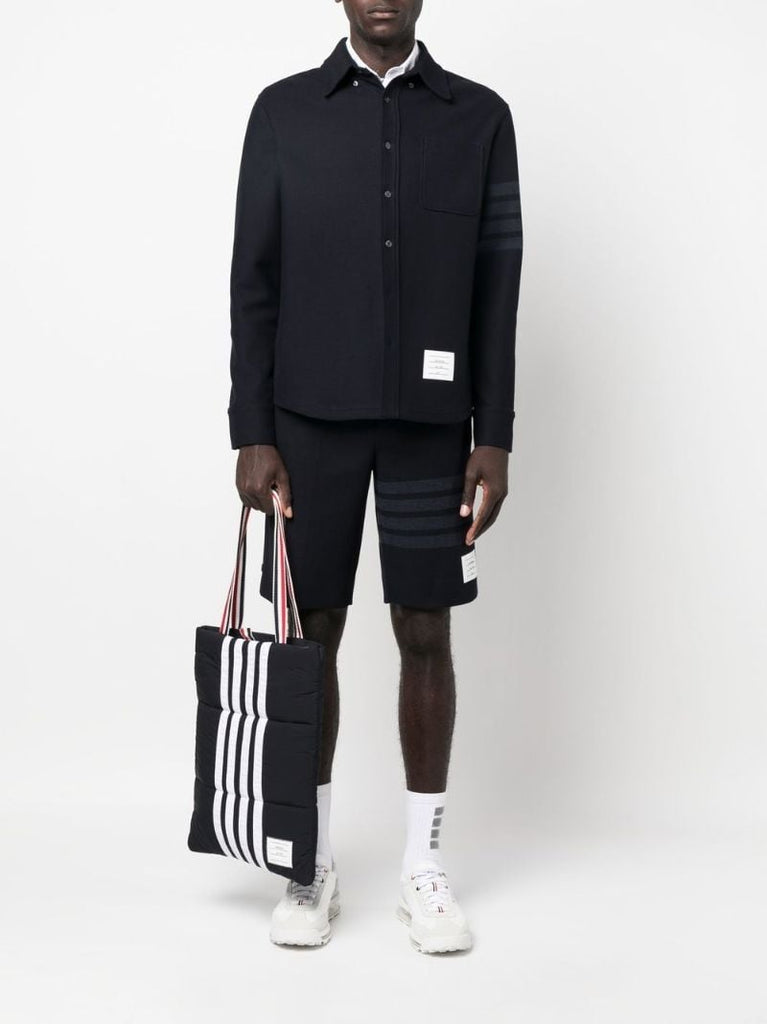 Blue 4-bar Stripe Cotton Shirt