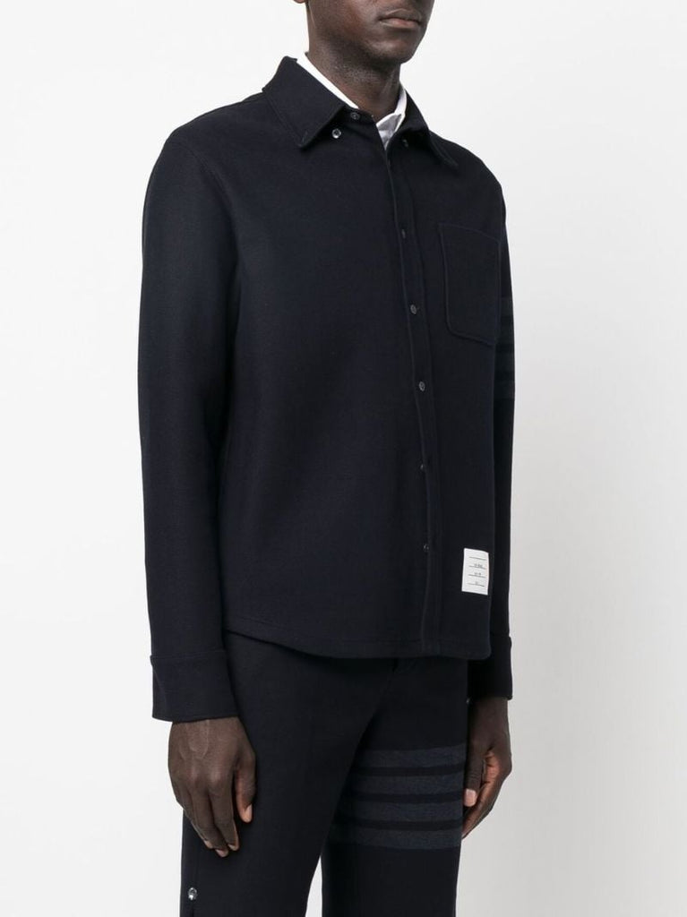Blue 4-bar Stripe Cotton Shirt