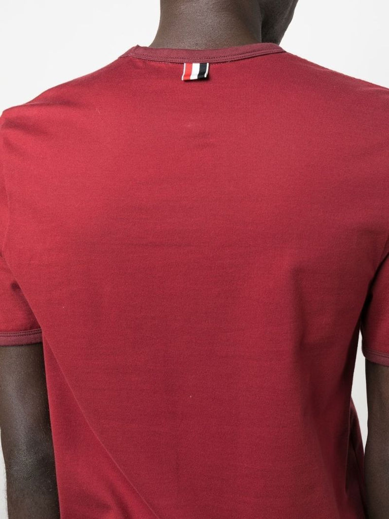Red Logo Patch Cotton T-shirt