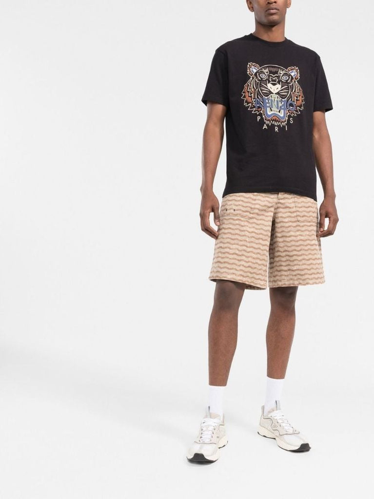 Black Tiger Head Print T-shirt