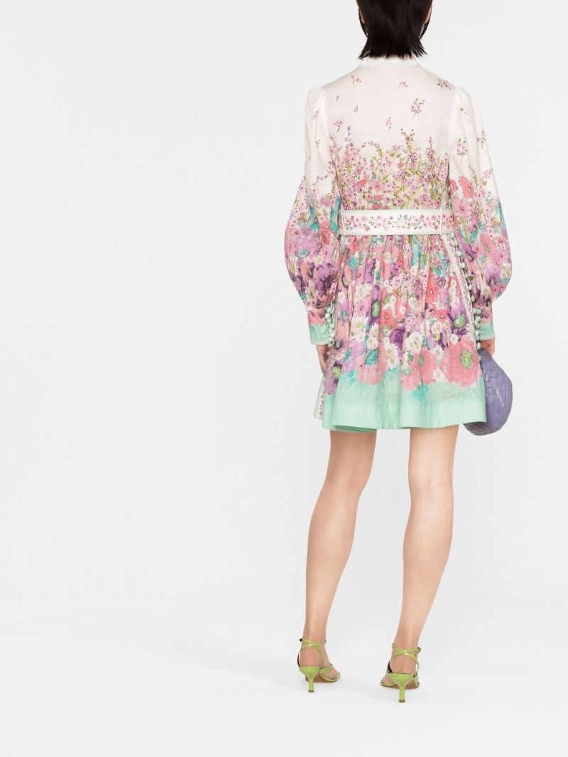 Multicolour Jude Floral Print Linen Mini Dress