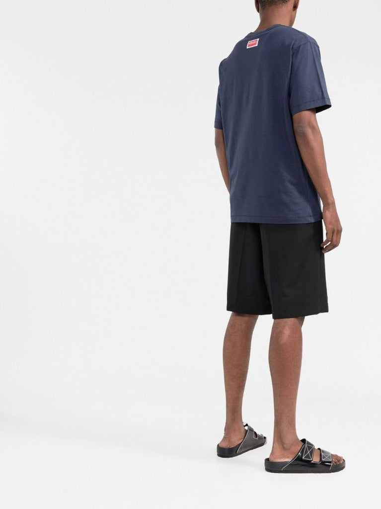 Blue Boke Flower Print T-shirt