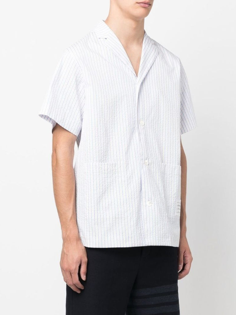 Blue Stripe Pattern Short-sleeve Shirt