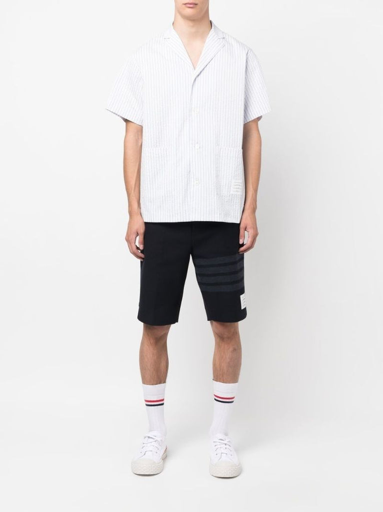 Blue Stripe Pattern Short-sleeve Shirt