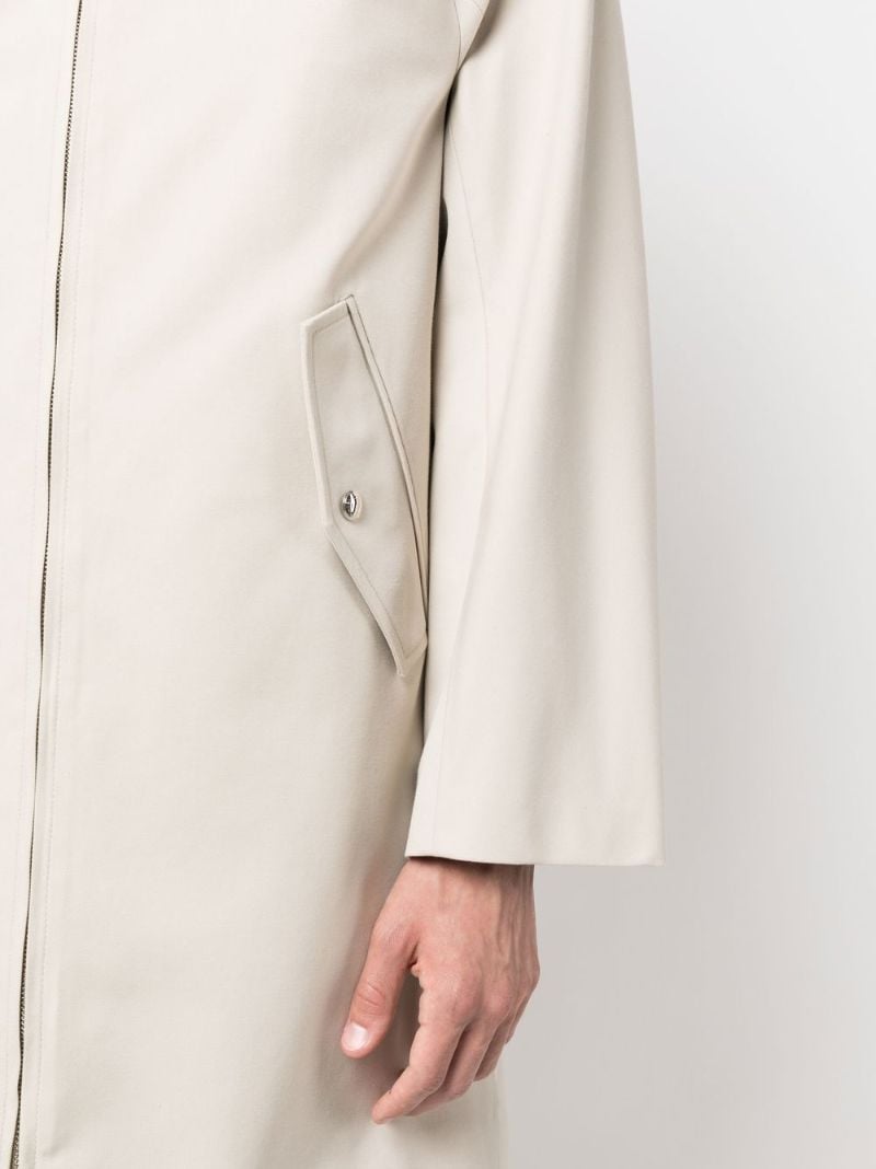 Beige Zip-up Hooded Raincoat