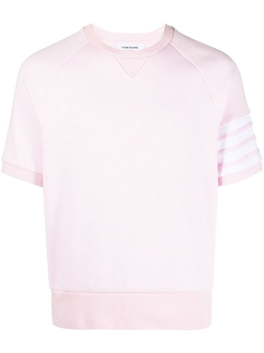 Pink 4-bar Waffle-knit Sweater