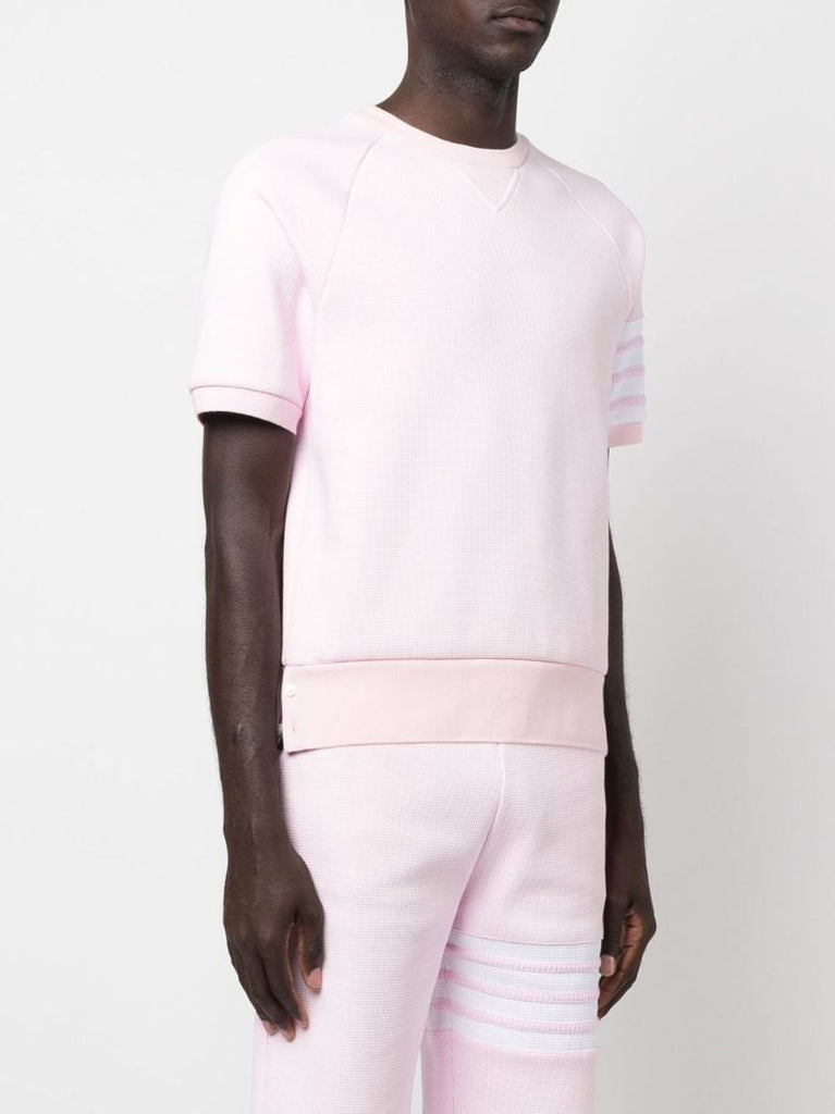 Pink 4-bar Waffle-knit Sweater