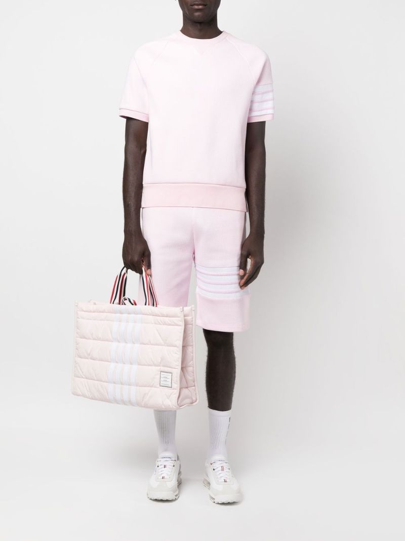 Pink 4-bar Waffle-knit Sweater