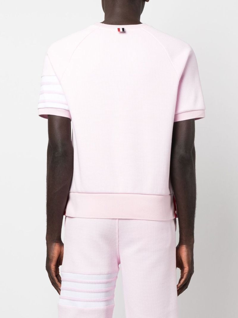 Pink 4-bar Waffle-knit Sweater