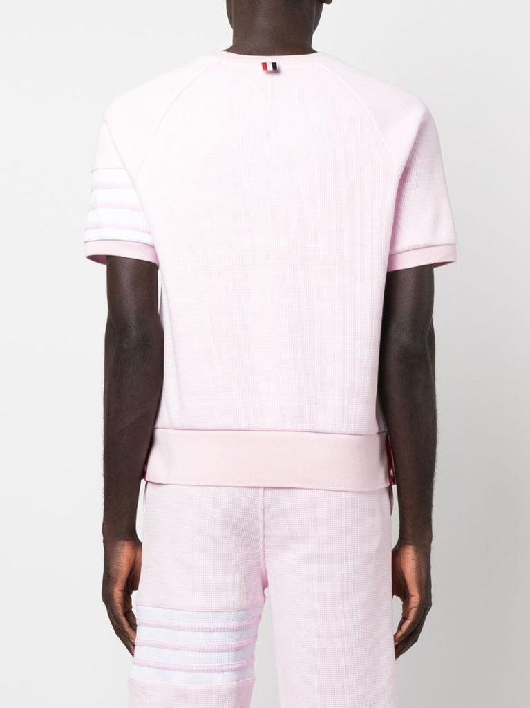 Pink 4-bar Waffle-knit Sweater