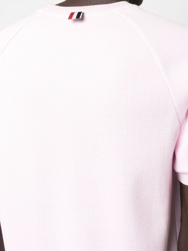 Pink 4-bar Waffle-knit Sweater
