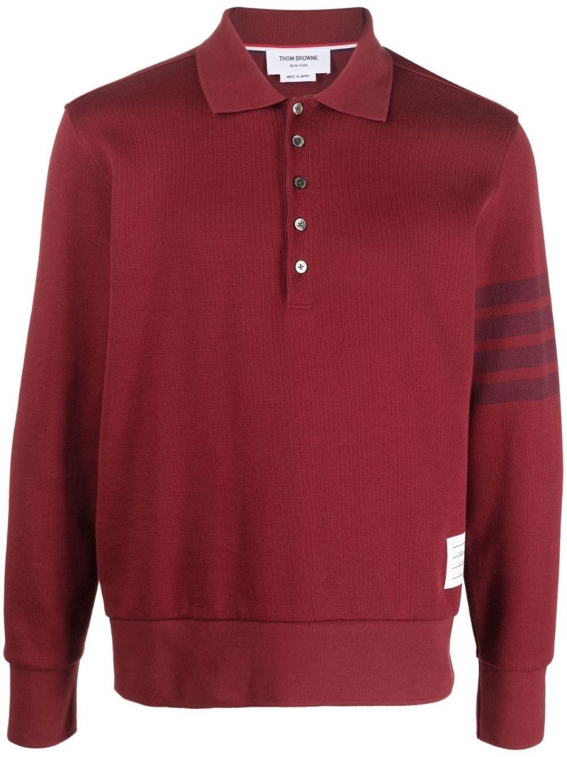 Red 4-bar Stripe Polo Shirt