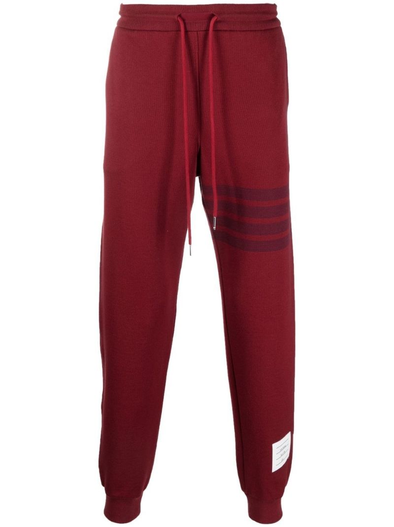 Red 4-bar Stripe Track Pants