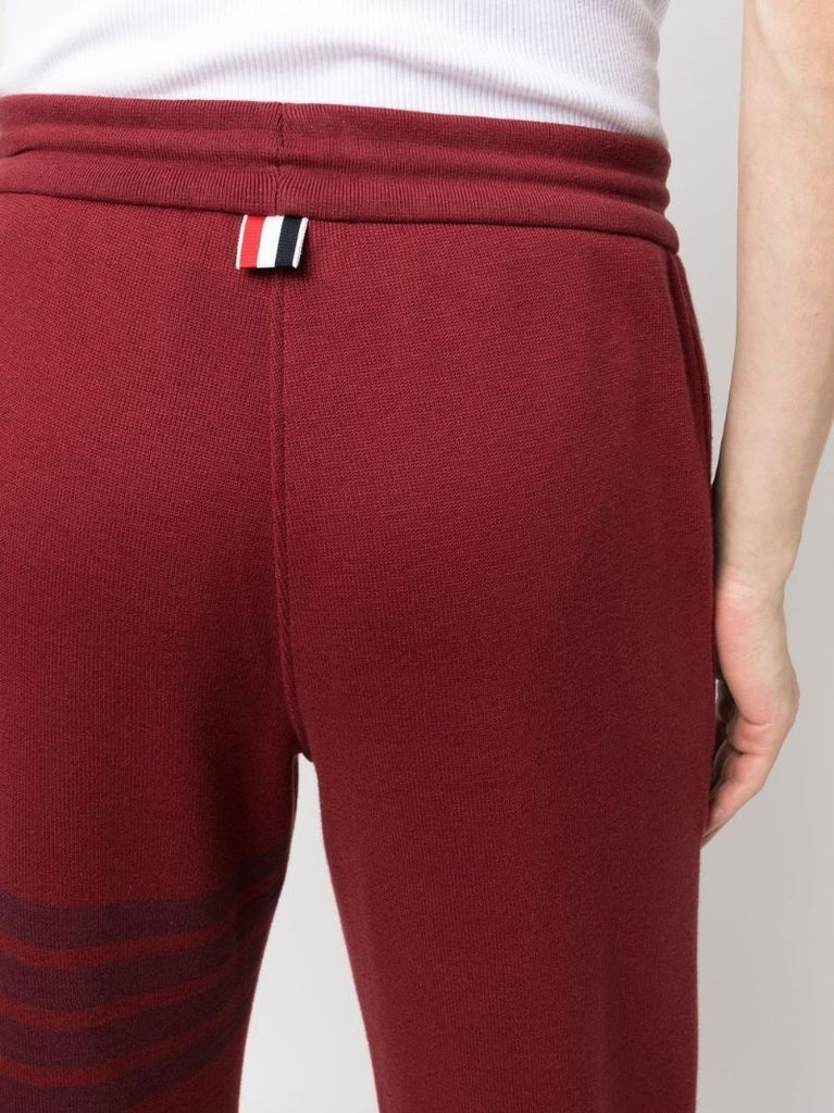 Red 4-bar Stripe Track Pants